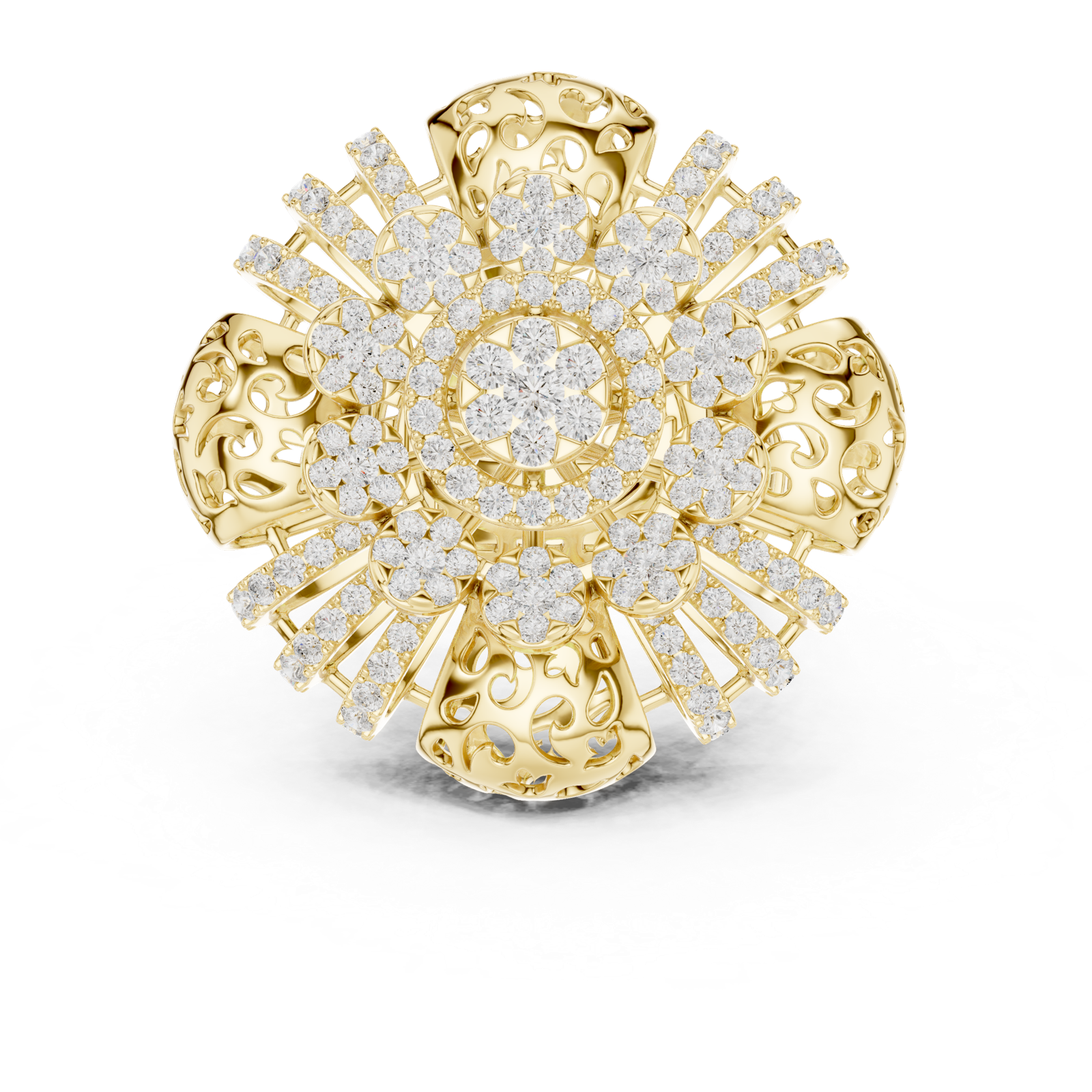 Gold Ring DDLR-774, Yellow Gold, view 4