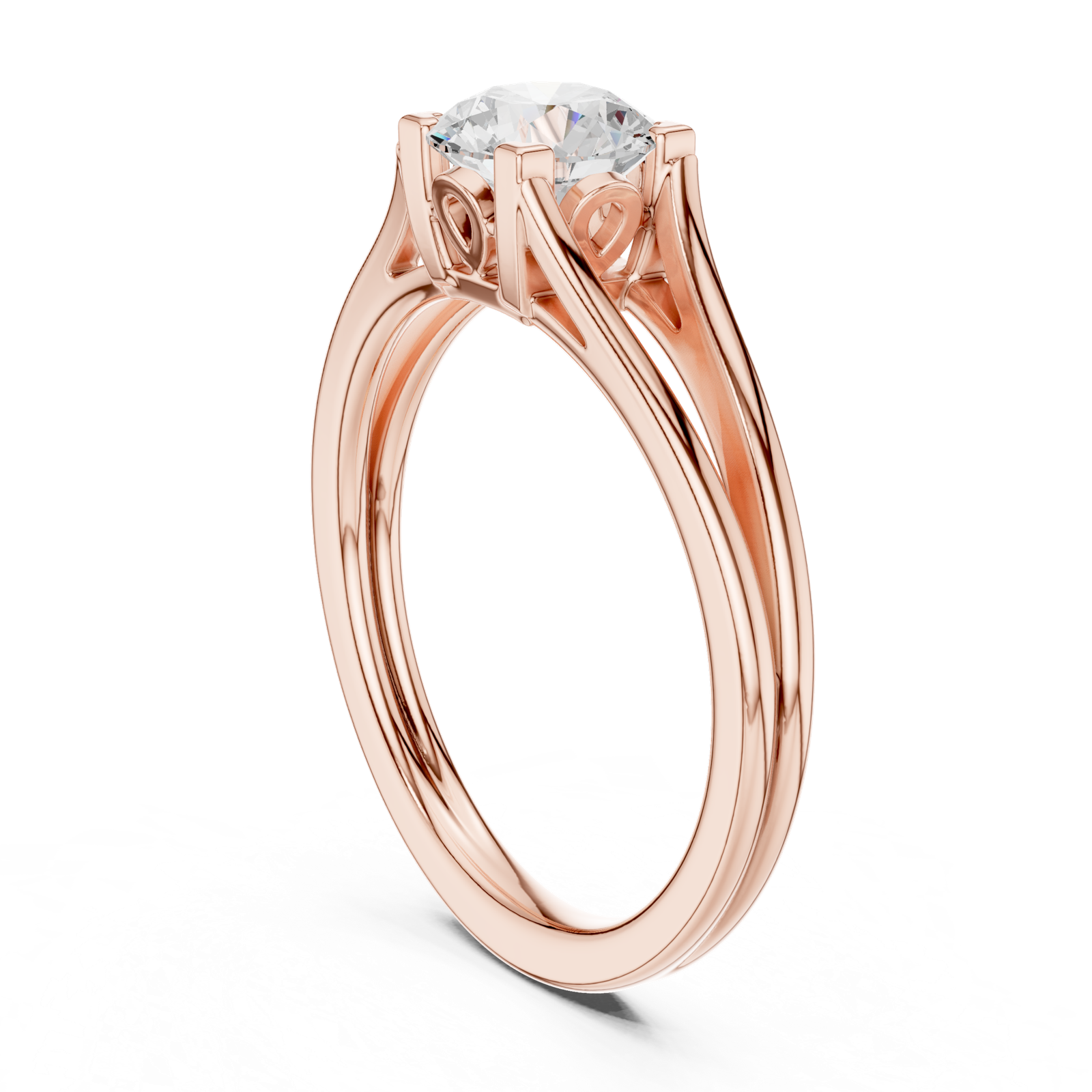 Gold Ring DDLR-544, Rose Gold, view 1