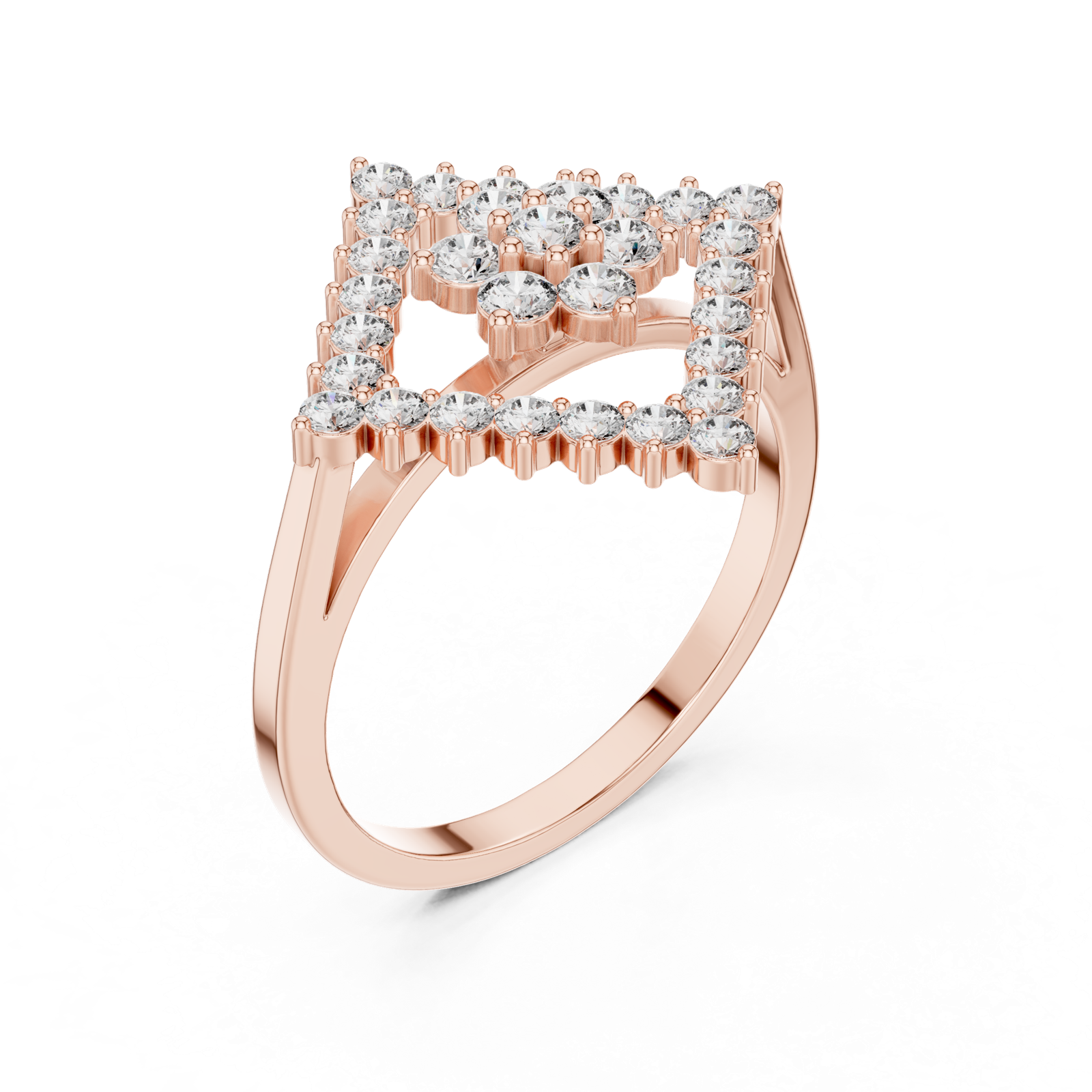Gold Ring ALR-177, Rose Gold, view 2