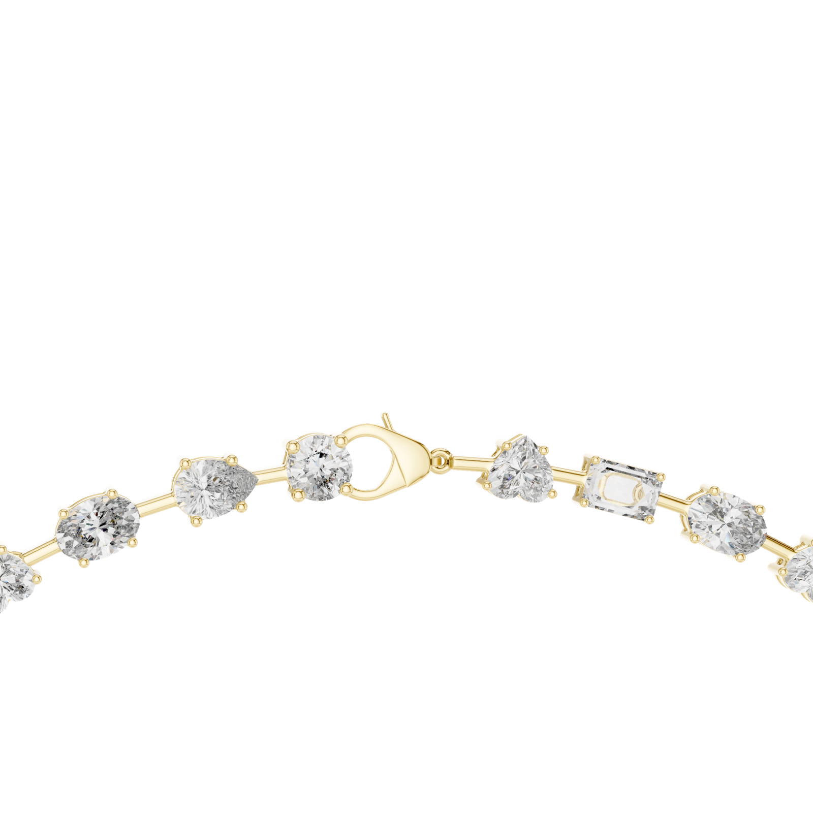 14K Solid Gold Lab Diamond Tennis Necklace, Yellow Gold, view 4