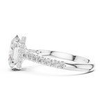 Gold Ring DDLR-258, Oval center stone, White Gold, view 3