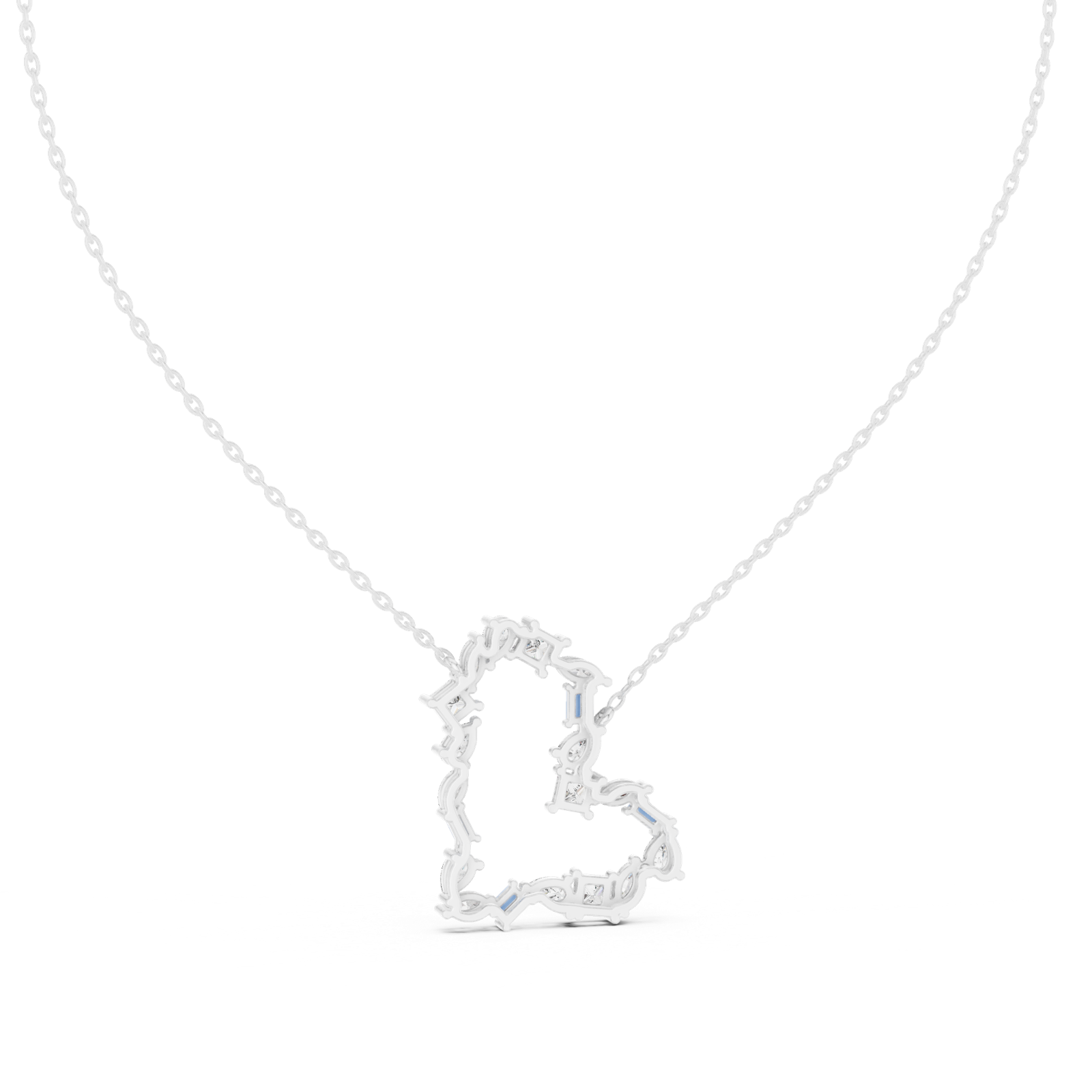 Gold Pendant GPD-0008, White Gold, view 4