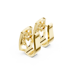 14K Solid Gold Lab Diamond Cluster Earrings, Yellow Gold, view 2