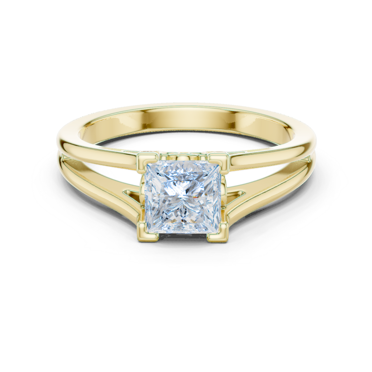 14K Solid Gold Lab Diamond Twist Ring, Yellow Gold