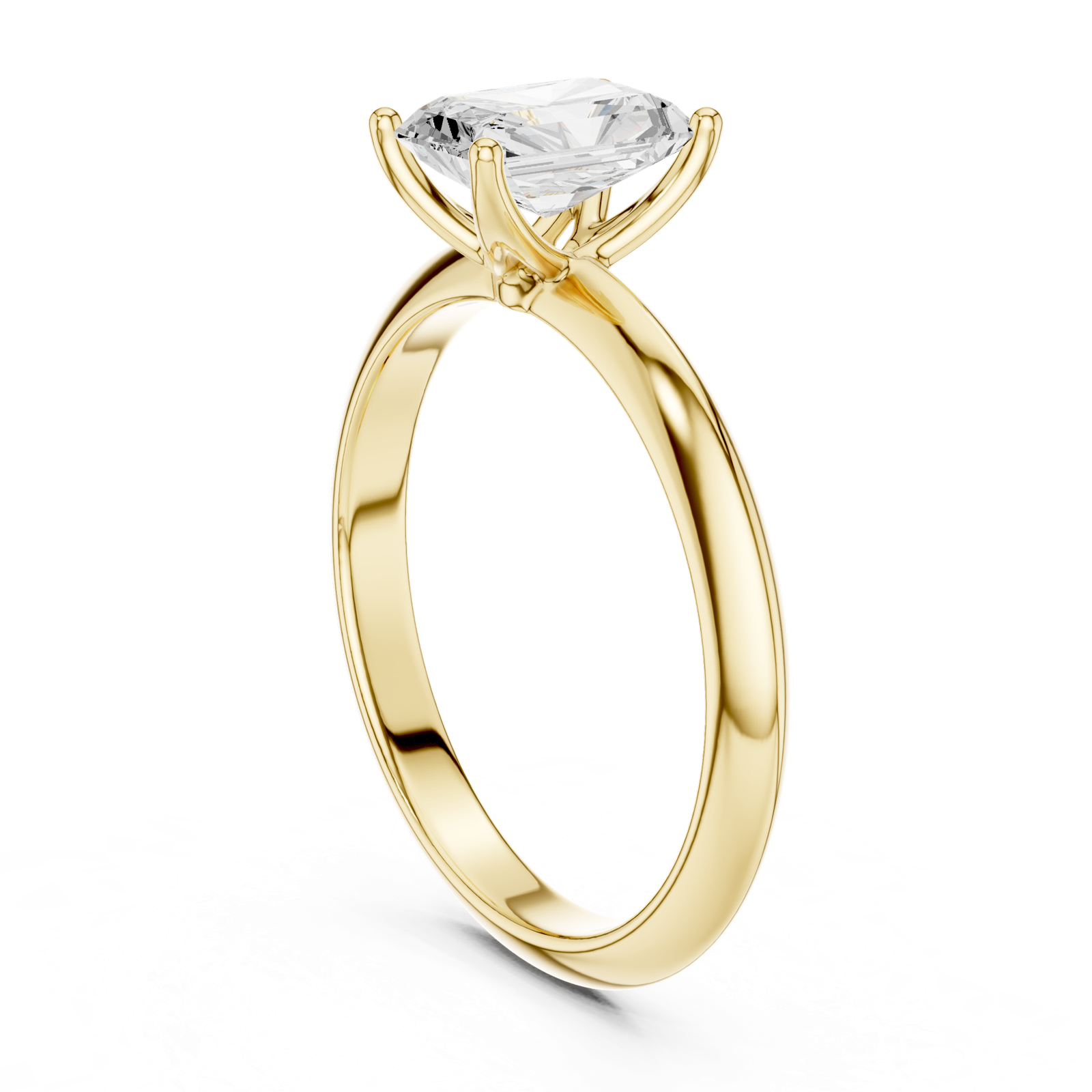 Gold Jewelry L36-6, Radiant center stone, Yellow Gold, view 1