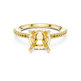 Gold Ring DDLR-177, Round center stone, Yellow Gold, view 4