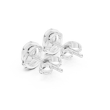 Gold Earrings SBER(44), White Gold, view 2