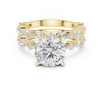 Gold Ring DDLR-301, Round center stone, Yellow Gold, view 4