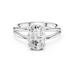Gold Jewelry L36-7, Oval center stone, White Gold, view 4
