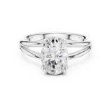 Gold Jewelry L36-7, Oval center stone, White Gold, view 4