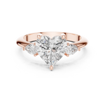 Gold Jewelry L35-66, Heart center stone, Rose Gold, view 4