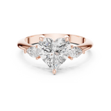 Gold Jewelry L35-66, Heart center stone, Rose Gold, view 4
