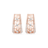 14K Solid Gold Lab Diamond Cluster Earrings, Rose Gold