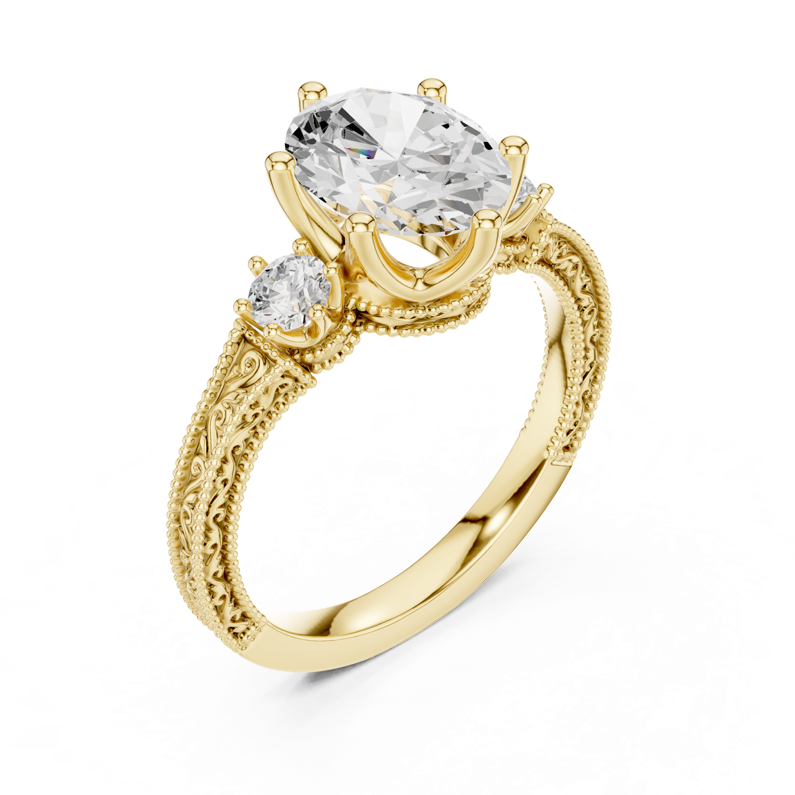 Gold Ring DDLR-282, Yellow Gold, view 2
