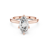 Gold Ring DDLR-176, Marquise center stone, Rose Gold, view 4