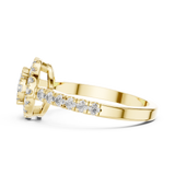 14K Solid Gold Lab Diamond Halo Ring, Yellow Gold, view 3