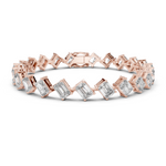 14K Solid Gold Lab Diamond Bracelet, Rose Gold