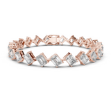 14K Solid Gold Lab Diamond Bracelet, Rose Gold