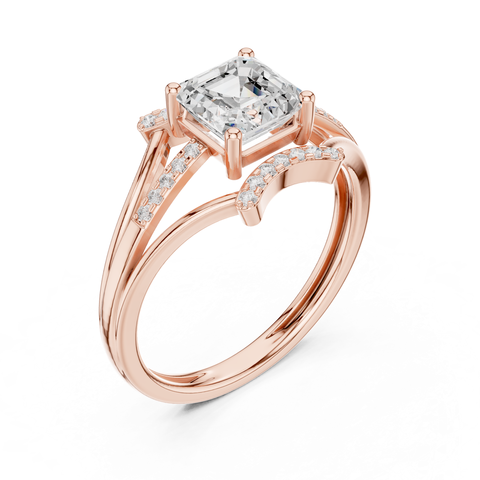 Gold Ring DDLR-505, Rose Gold, view 2