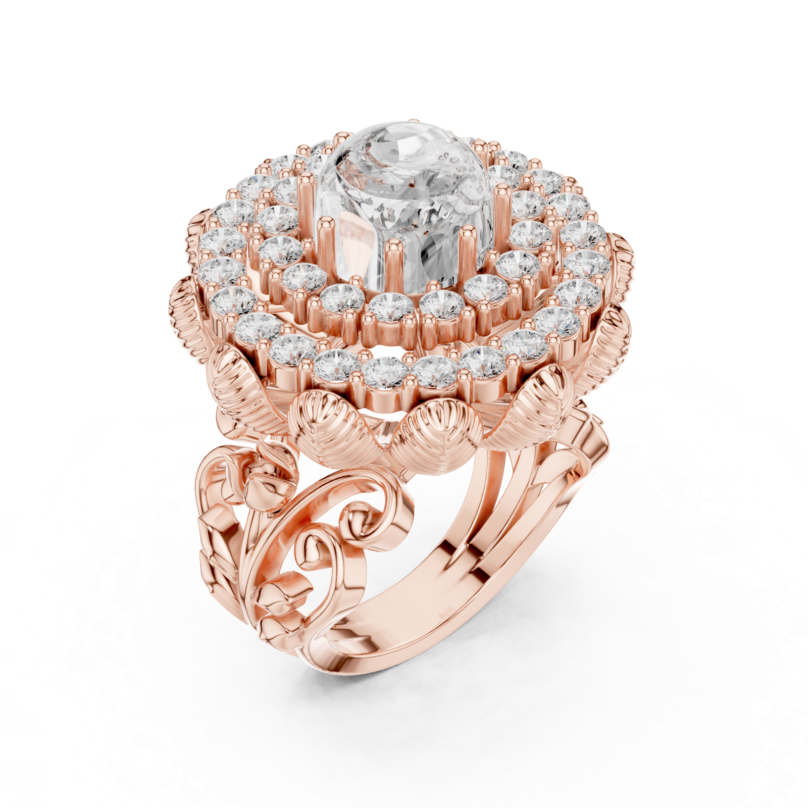Gold Ring DDLR-752, Rose Gold, view 2