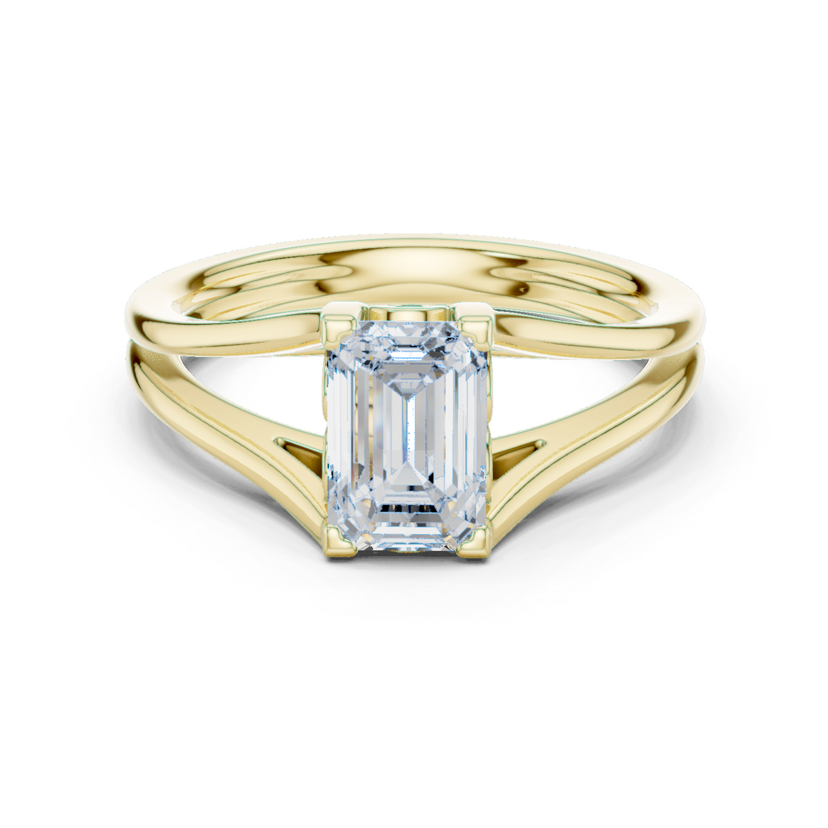 14K Solid Gold Lab Diamond Twist Ring, Yellow Gold