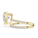 Gold Jewelry L35-39, Heart center stone, Yellow Gold, view 3