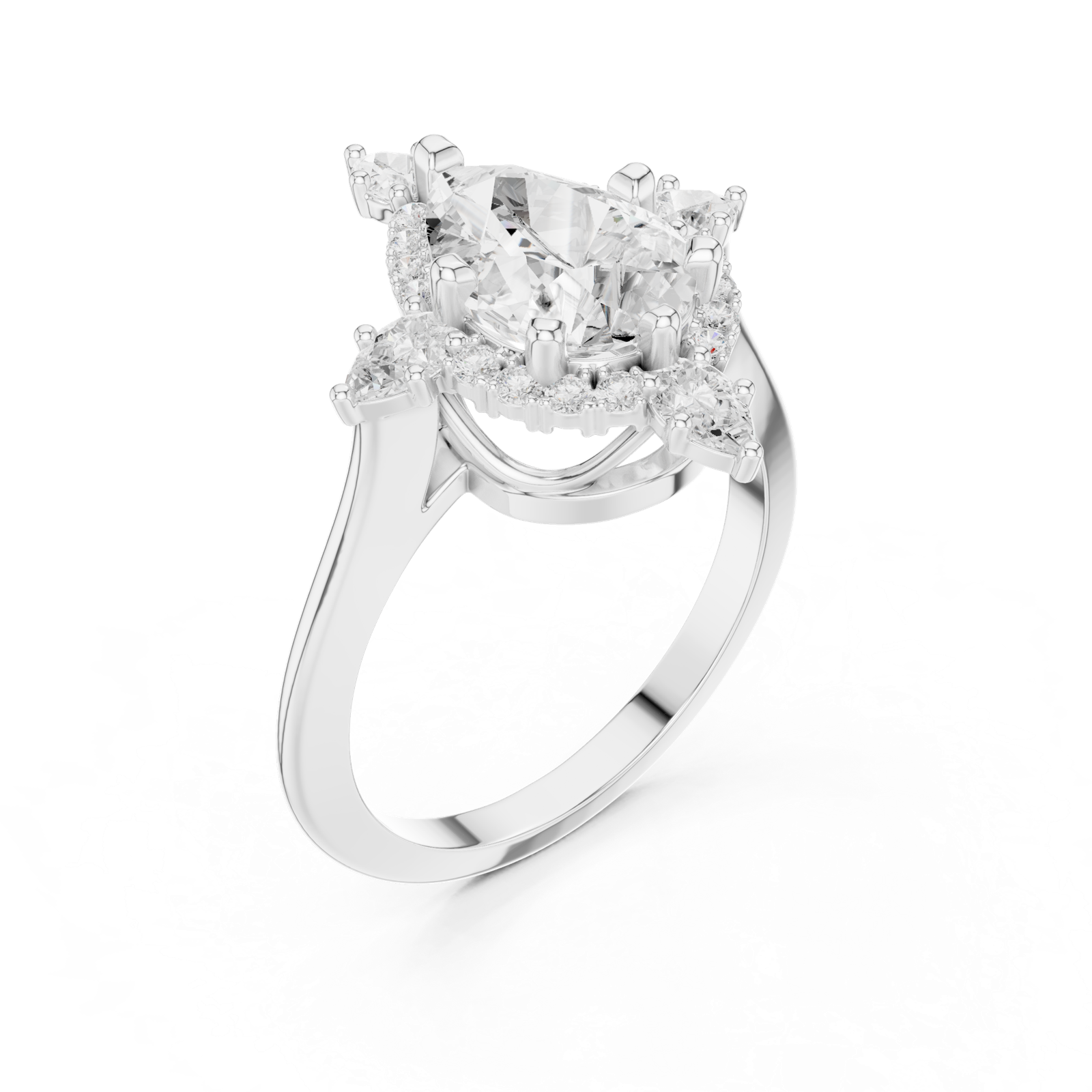 Gold Ring DDLR-337, White Gold, view 2