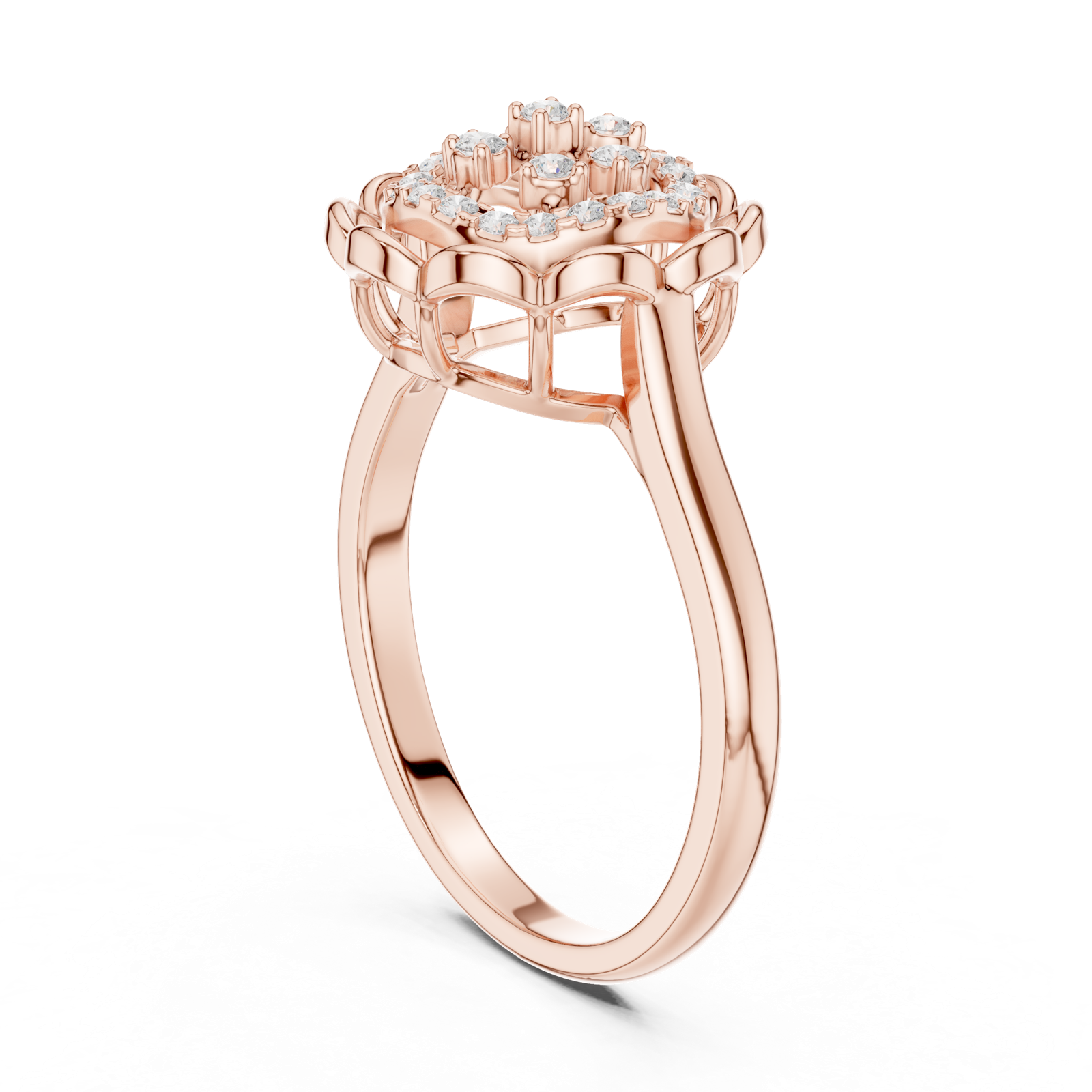 Gold Ring DDLR-786, Rose Gold, view 1