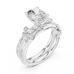 Gold Ring DDLR-299, Oval center stone, White Gold, view 2