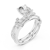 Gold Ring DDLR-299, Oval center stone, White Gold, view 2