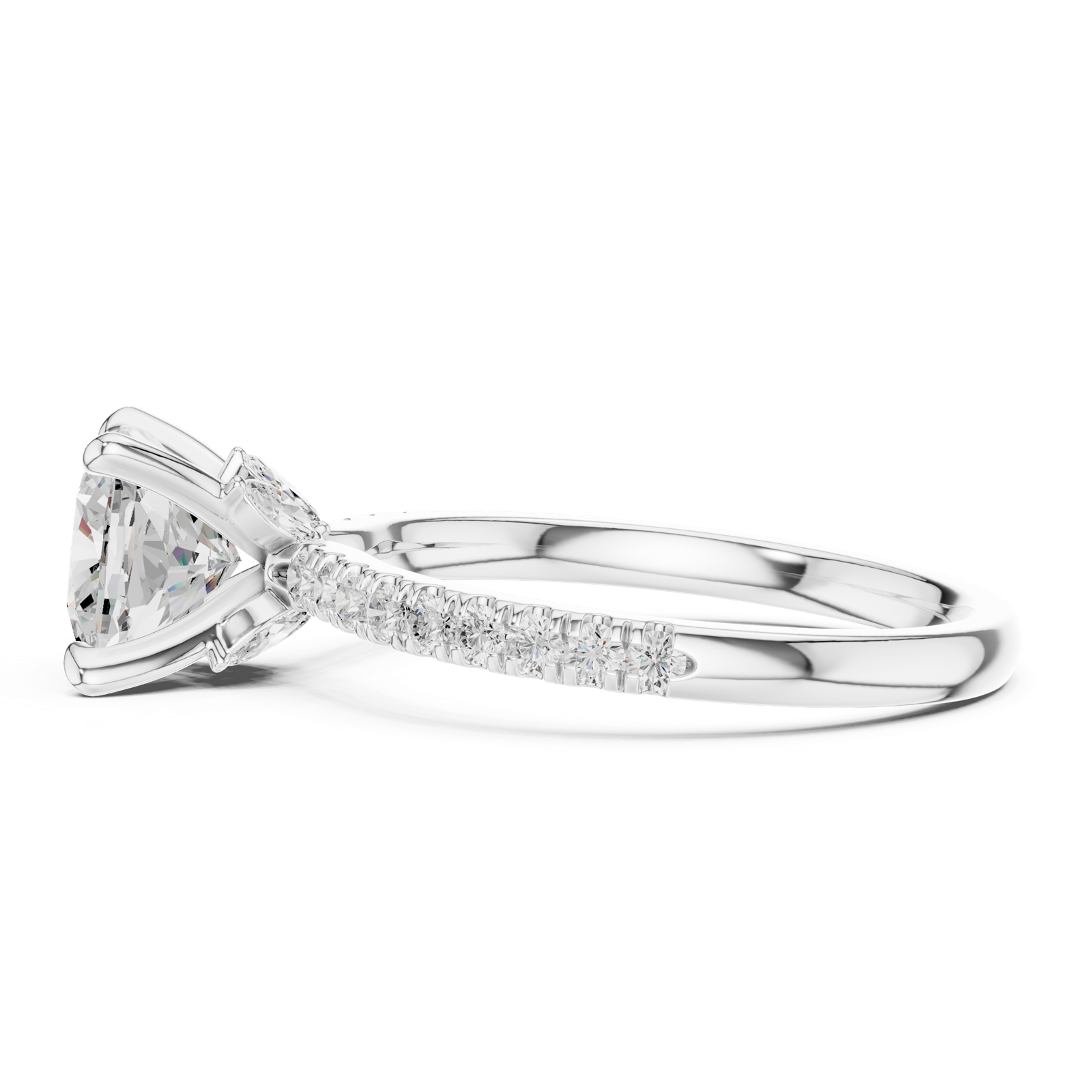 Gold Ring DDLR-1010, White Gold, view 3