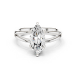 Gold Jewelry L36-7, Marquise center stone, White Gold