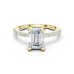 Gold Ring DDLR-040, Emerald center stone, Yellow Gold