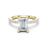 Gold Ring DDLR-040, Emerald center stone, Yellow Gold
