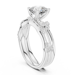 Gold Ring DDLR-299, Cushion center stone, White Gold, view 1