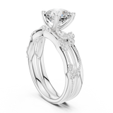 Gold Ring DDLR-299, Cushion center stone, White Gold, view 1
