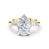 Gold Jewelry L35-67, Pear center stone, Yellow Gold