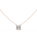 Gold Jewelry, Asscher center stone, Rose Gold