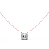 Gold Jewelry, Asscher center stone, Rose Gold