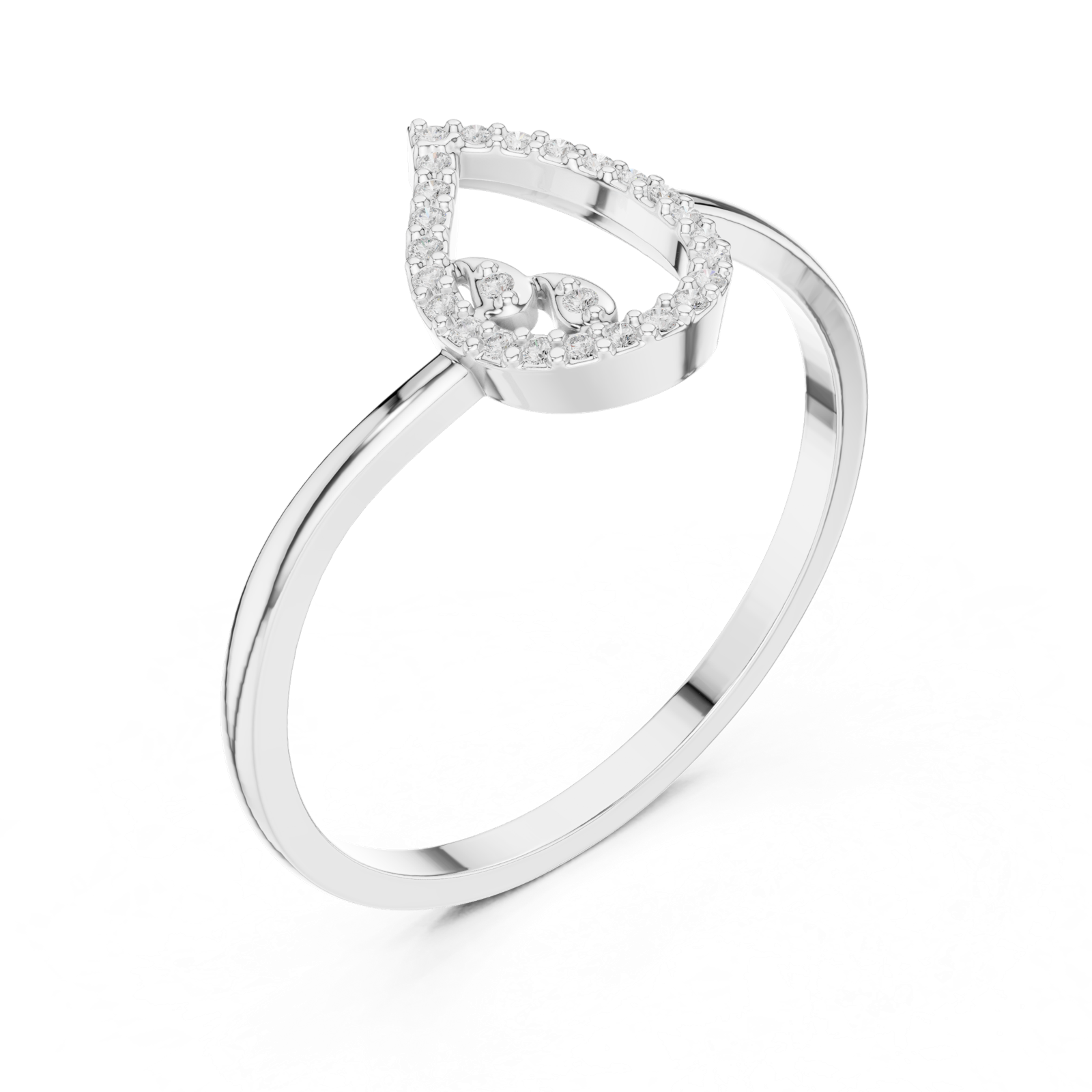 Gold Ring DDLR-469, White Gold, view 2