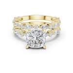 Gold Ring DDLR-301, Cushion center stone, Yellow Gold