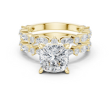Gold Ring DDLR-301, Cushion center stone, Yellow Gold