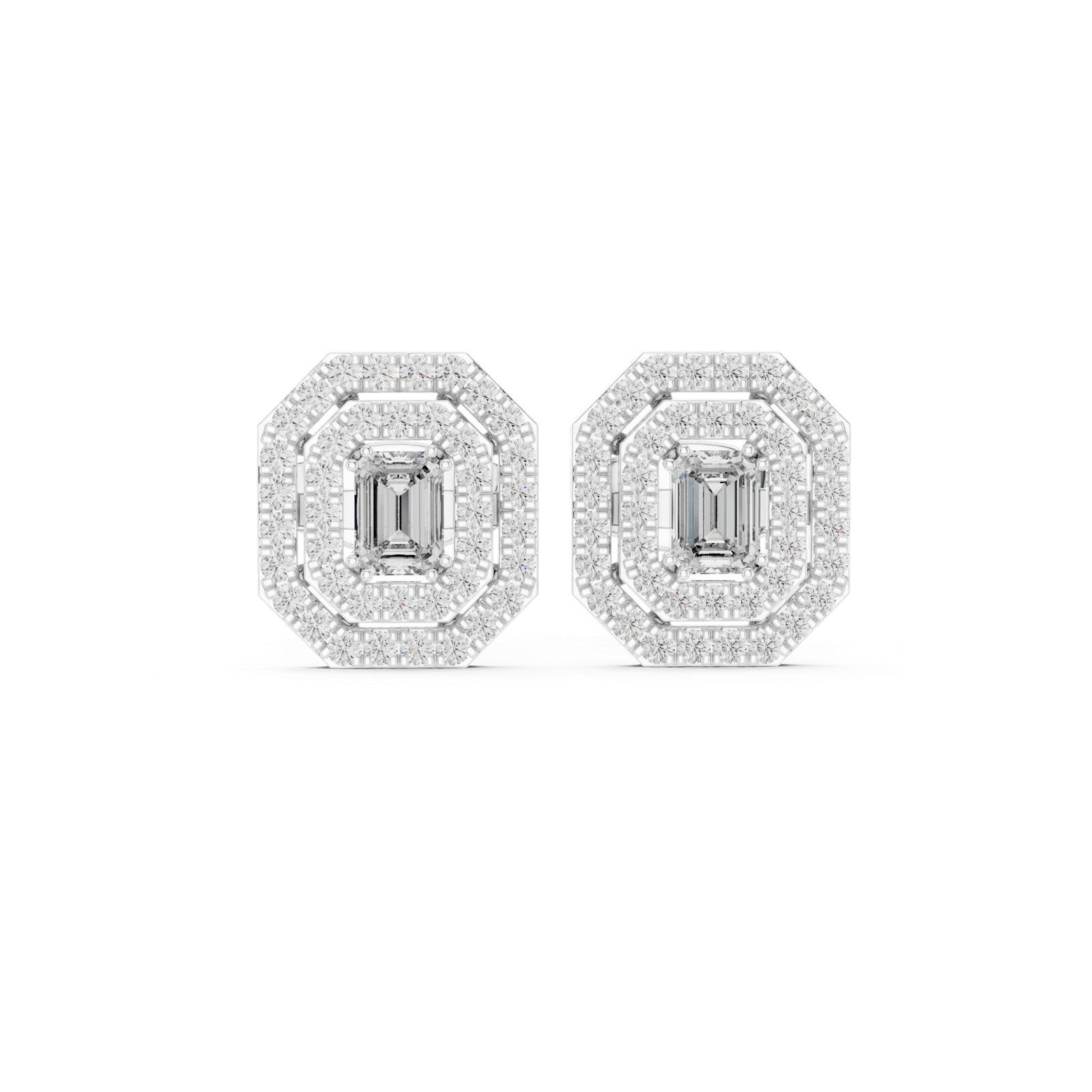 Gold Earrings 3-10001E_109_A_S, White Gold