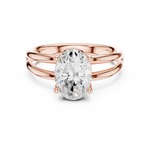 Gold Jewelry L36-9, Oval center stone, Rose Gold, view 4