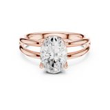 Gold Jewelry L36-9, Oval center stone, Rose Gold, view 4