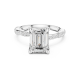 Gold Ring DDLR-167, Emerald center stone, White Gold, view 4