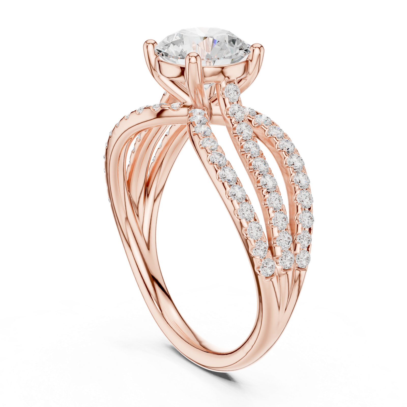 Gold Ring DDLR-676, Rose Gold, view 1