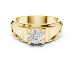 14K Solid Gold Lab Diamond Solitaire Ring, Yellow Gold, view 4