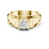 14K Solid Gold Lab Diamond Solitaire Ring, Yellow Gold, view 4