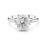 Gold Jewelry, Cushion center stone, White Gold, view 4